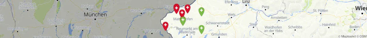 Kartenansicht für Apotheken-Notdienste in der Nähe von Gilgenberg am Weilhart (Braunau, Oberösterreich)